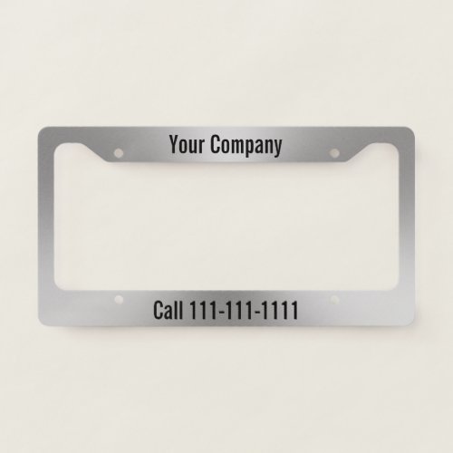 Business Brushed Metal Look Company Advertisement License Plate Frame
