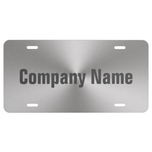 Business Brushed Metal Look Company Name Template License Plate