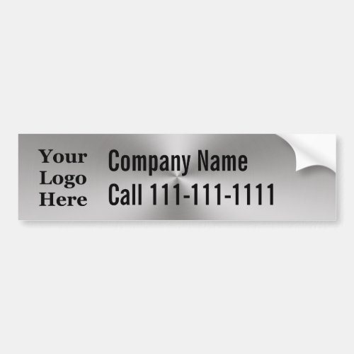 Business Brushed Metal Look Text Your Logo Here Bumper Sticker