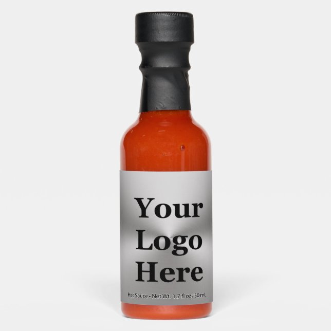 Business Brushed Metal Look Your Logo Here Hot Sauces (Front)