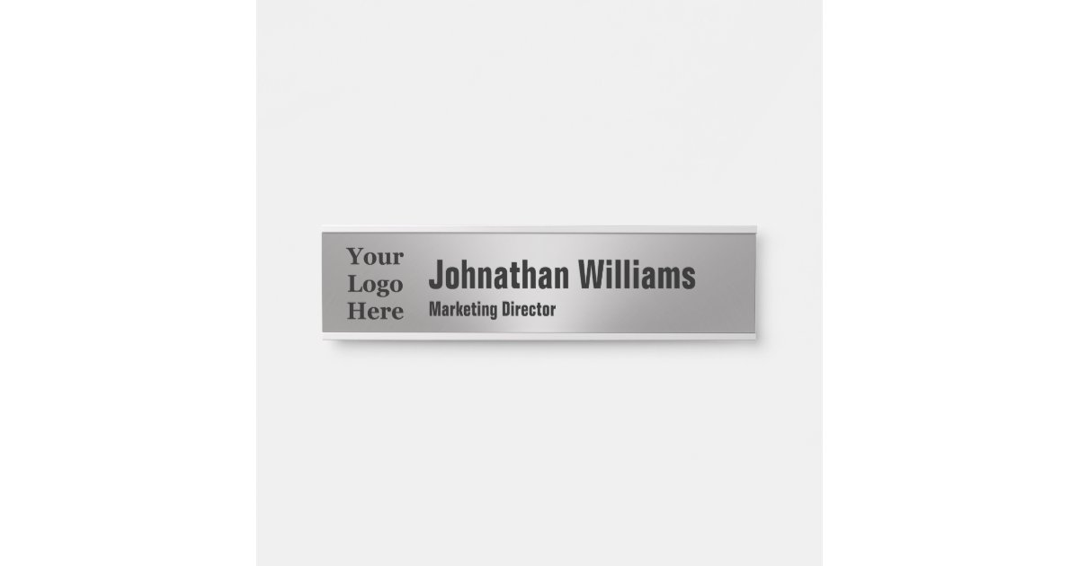 business-brushed-metal-look-your-name-title-logo-door-sign-zazzle