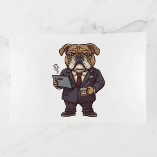 Business Bulldog � Funny Office Dog Trinket Tray