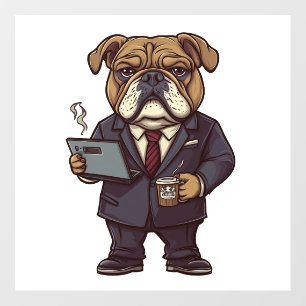 Business Bulldog � Funny Office Dog Wall Decal
