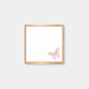 Business Butterfly Pink Gold 3x3 Post-it Notes