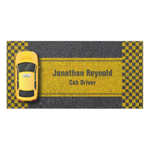 Business Cab Driver Yellow Taxi Service Door Sign