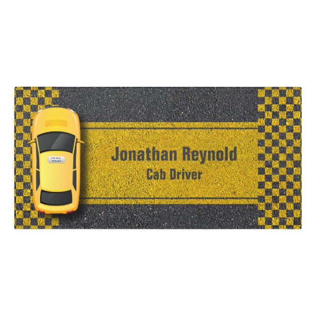Business Cab Driver Yellow Taxi Service Door Sign (Classic Front)