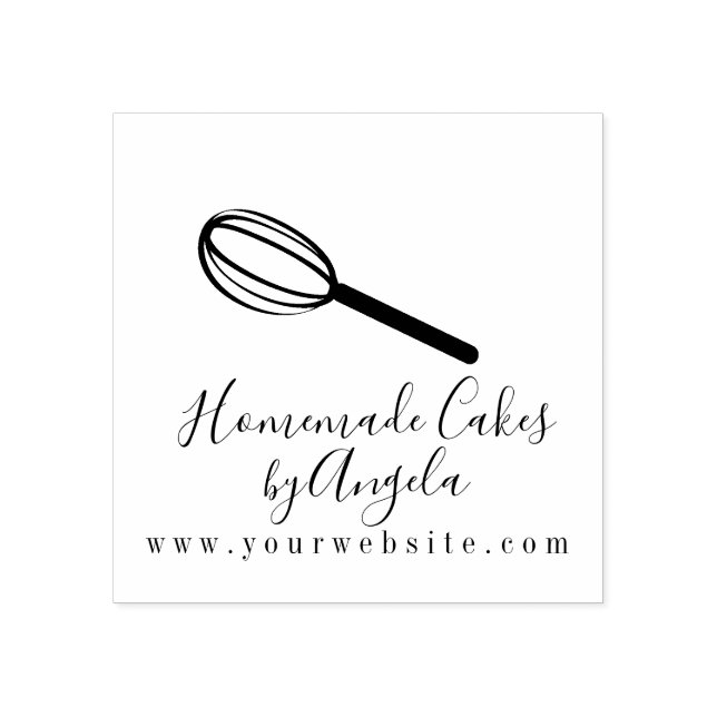 Business Cake Mixer Whisk Logo Rubber Stamp (Imprint)