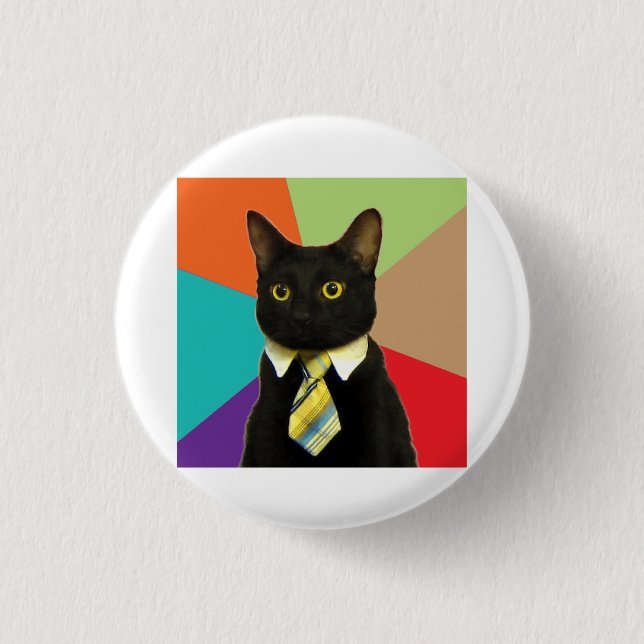 Business Car Advice Animal Meme Pinback Button (Front)