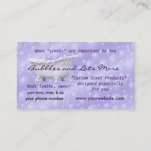 Business Card2_ Lav Bubbles_ customize as you wish Business Card