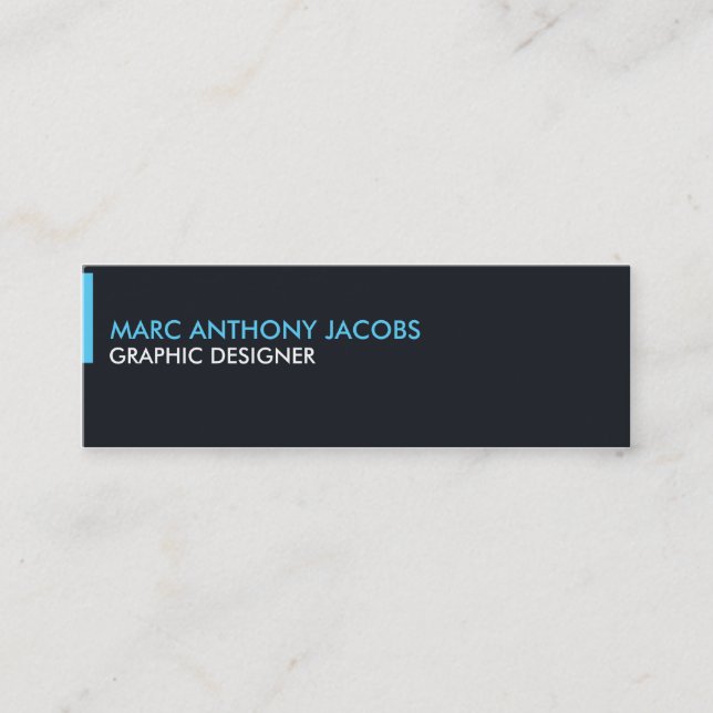 Business Card 002 - Modern Minimal, Black / Blue (Front)