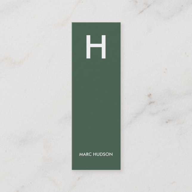 Business Card 003 - Slim Stylish, Green / White (Front)