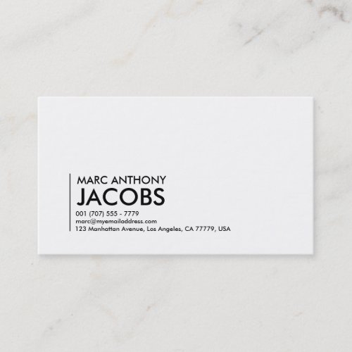 Business Card 006 - Bold Plain, Black / White
