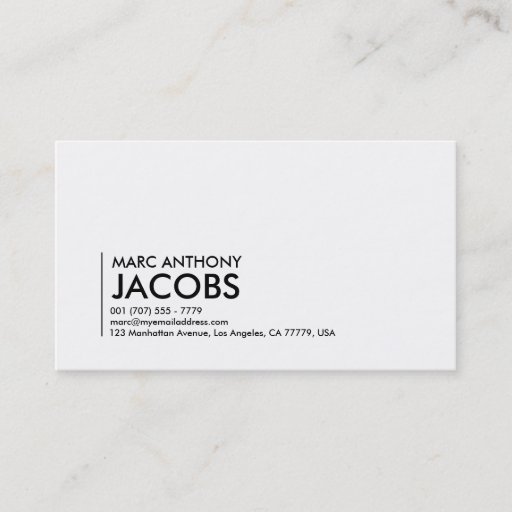 Customizable Business Card 006 - Bold Plain, Black / White