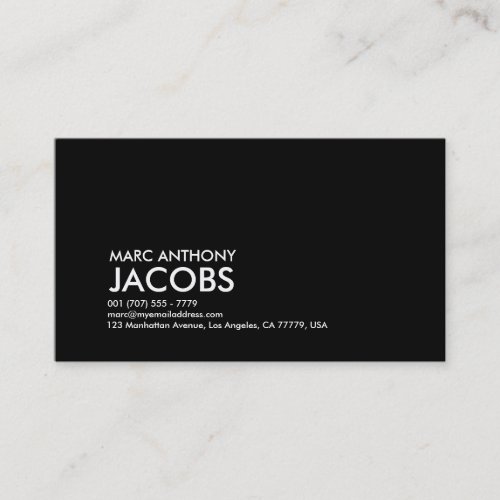 Business Card 006b - Bold Plain,  Black / White