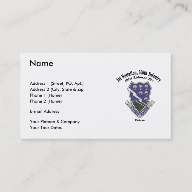 Business Card - 1-506th (Front)