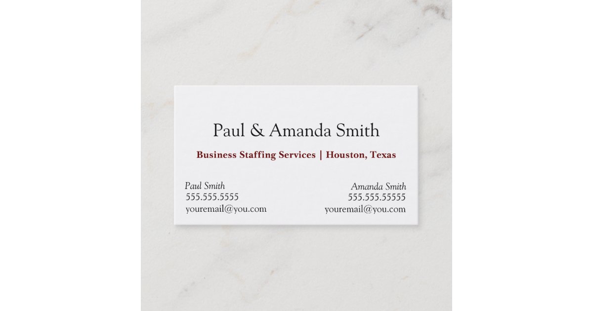 Business Card - 2 names | Zazzle