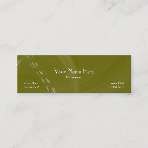 Customizable Business Card Abstract 1 Slim Green