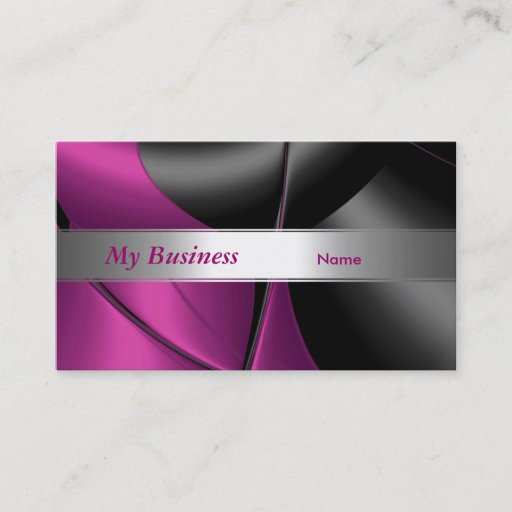 Customizable Business Card  Abstract Pink Curve