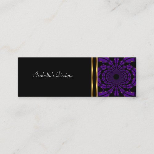 Business Card Abstract Purple Gold Skinny