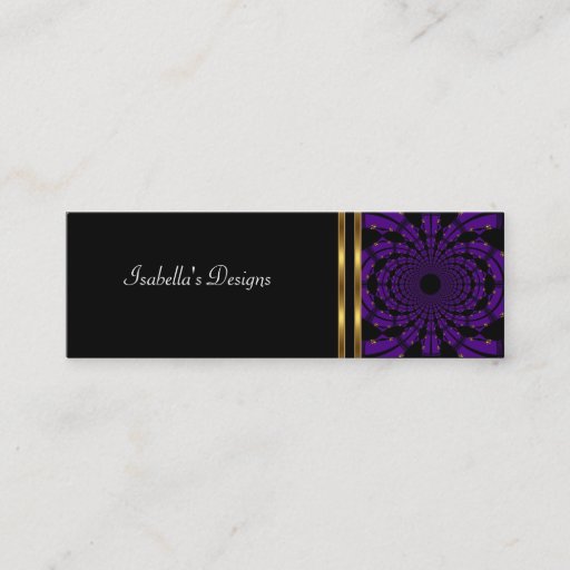 Customizable Business Card Abstract Purple Gold Skinny