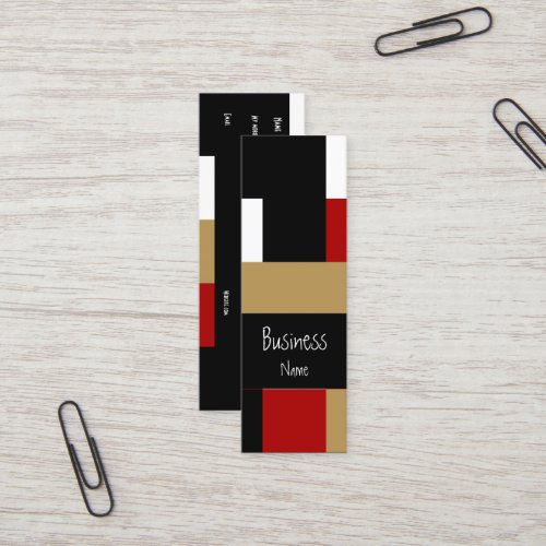 Business Card Abstract Red Black White Tan Geo