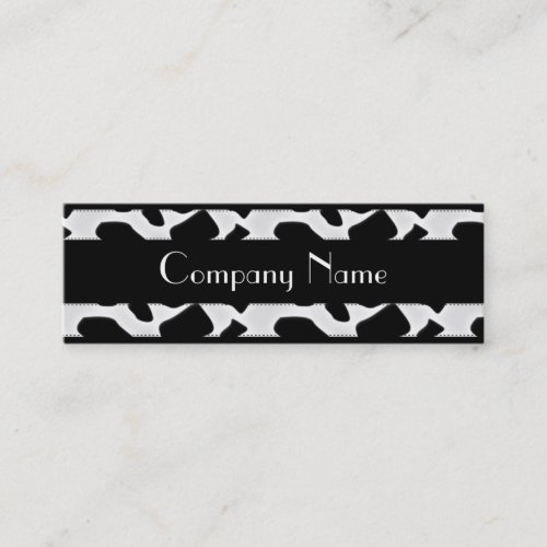 Business Card Animal Cow Print Black White Skinny