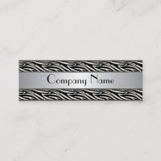 Business Card Animal Print Silver Skinny