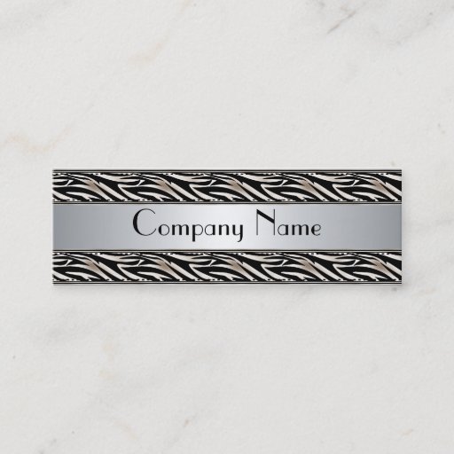 Customizable Business Card Animal Print Silver Skinny