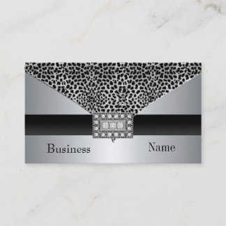 Business Card Animal Skin Silver Black
