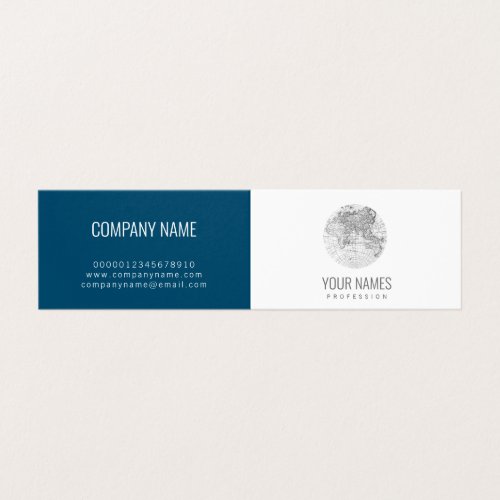 BUSINESS CARD  ANTIQUE MAP OF THE WORLD  BLUE
