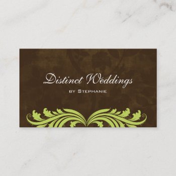Business Card Antique Rose Wedding Planner Brown by WeddingShop88 at Zazzle