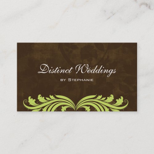Business Card Antique Rose Wedding Planner Brown
