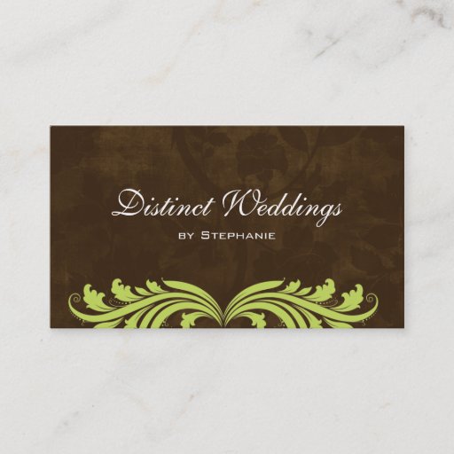 Customizable Business Card Antique Rose Wedding Planner Brown