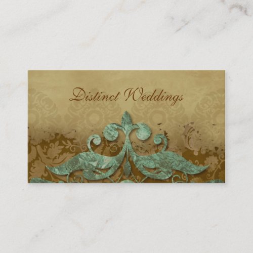 Business Card Antique Verdigris Wedding Planner