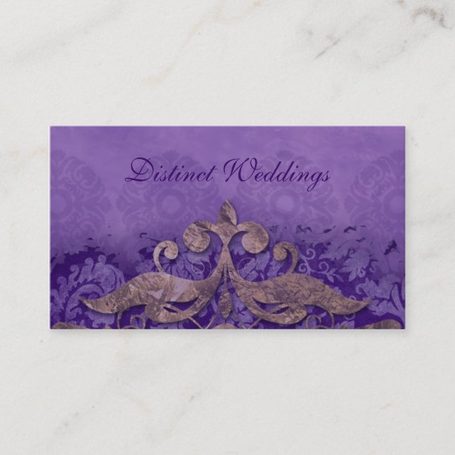 Business Card Antique Verdigris Wedding Planner P (Front)