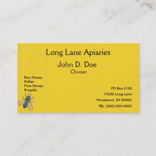 Customizable Business Card - Apiary - Beekeeping