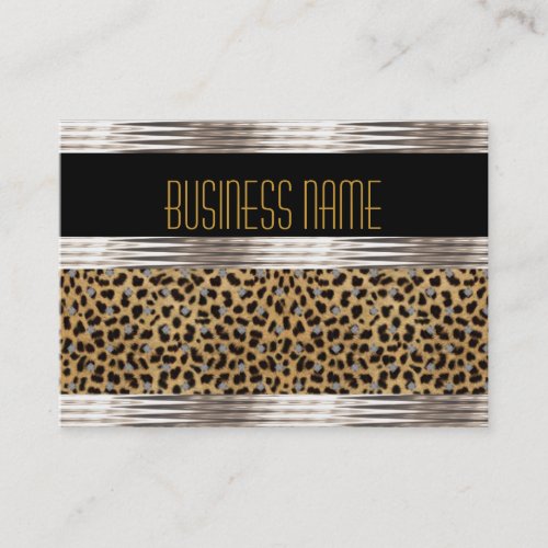 Business Card Art Deco Black Leopard Skin
