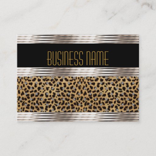 Customizable Business Card Art Deco Black Leopard Skin