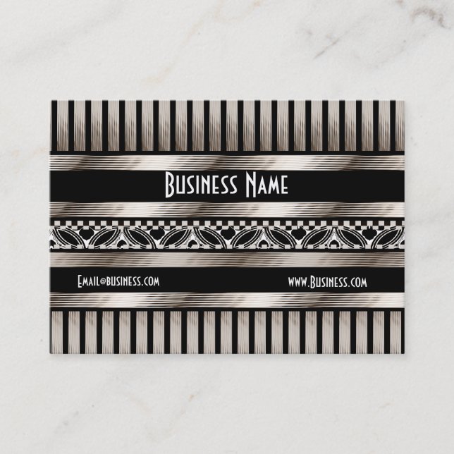 Business Card Art Deco Black Sepia (Front)