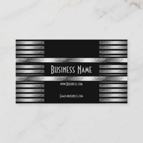 Business Card Art Deco Black Silver