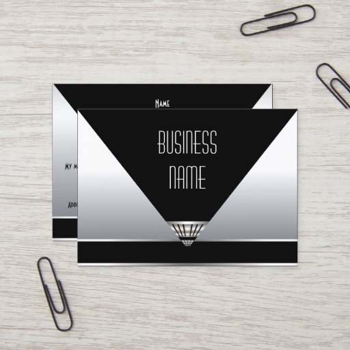 Customizable Business Card Art Deco Black Silver