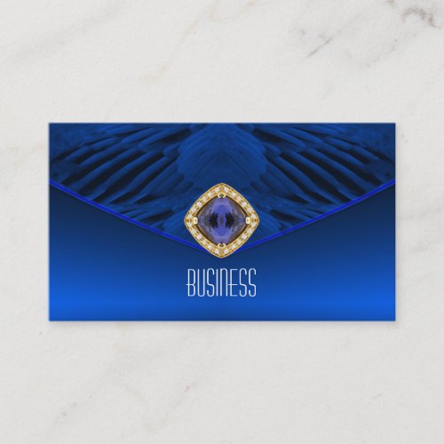 Business Card Art Deco Blue Diamond Jewel