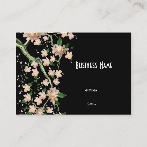 Customizable Business Card Asian Japanese Peach Blossom