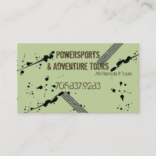 Business Card - ATV 4 Wheeler Adventures Mud Tire (Front)