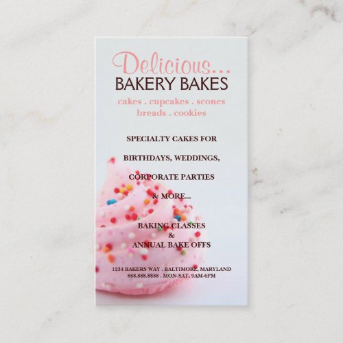 Business Card Bakery Blue Pink