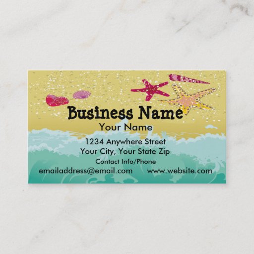 Customizable Business Card Beach Scene