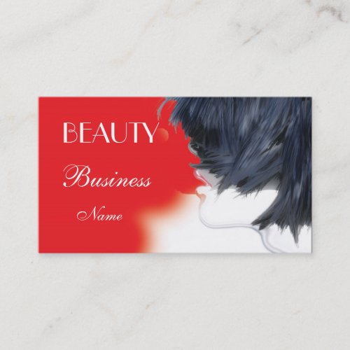 Business Card Beauty Red Black White