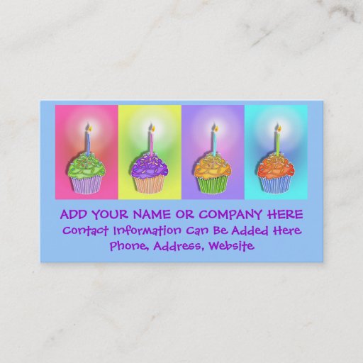 Customizable Business Card - Birthday Cupcakes