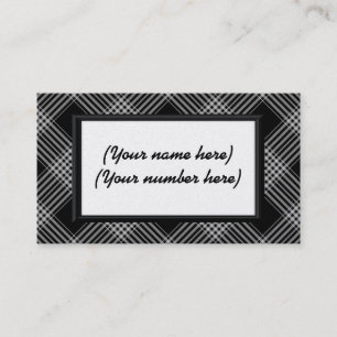 Business Card/Black and White Plaid Card