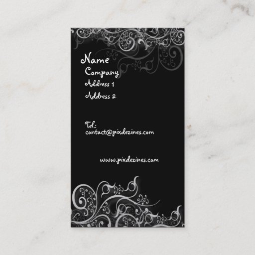 Customizable business card black and white swirls